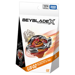 Takara Tomy Beyblade X UX-02 Hell's Hammer stadium note for X-series play.