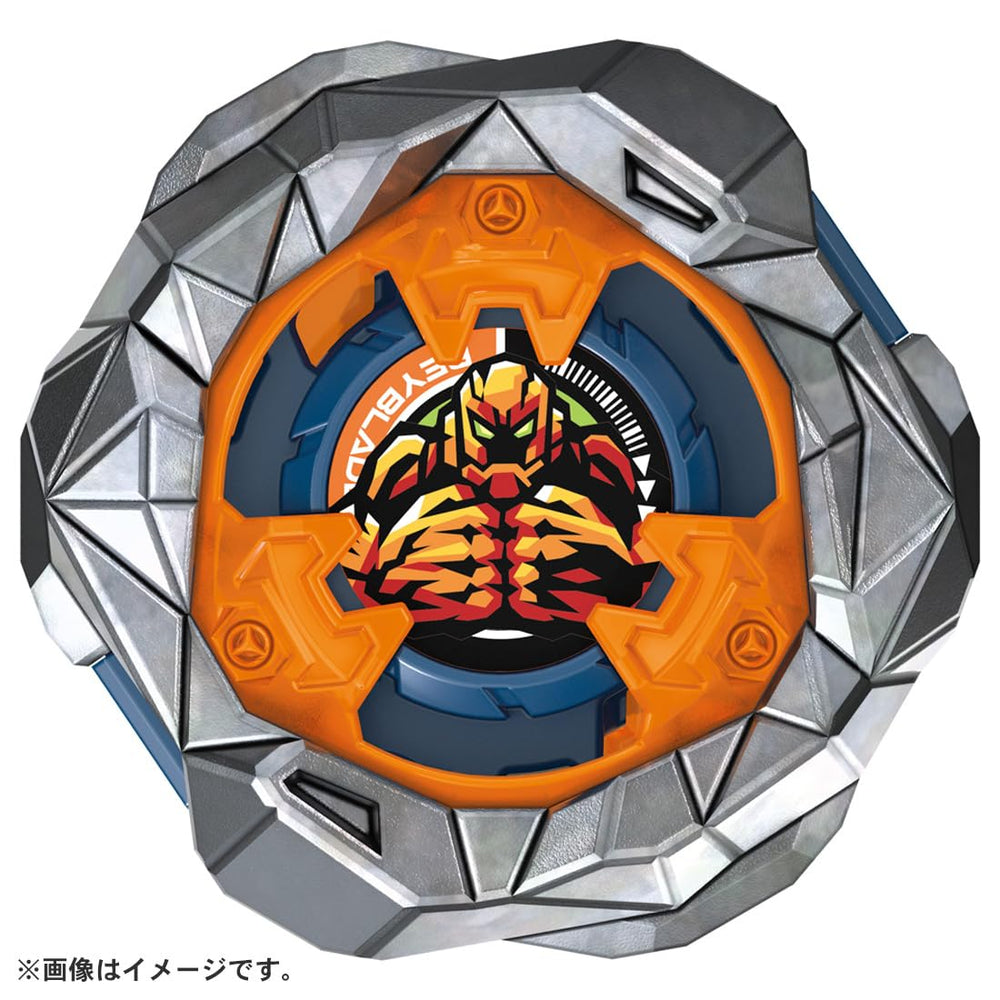 TAKARA TOMY Beyblade X UX-13 Golem Rock battle-ready pose emphasizes launch compatibility and prep.