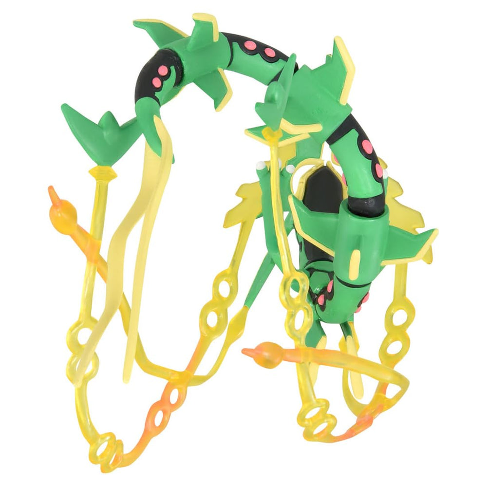 TAKARA TOMY Pokémon Moncolle Mega Rayquaza in-box presentation ideal for gifting.
