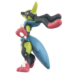 Takara Tomy Yellow Mega Lucario Moncolle left side profile for shelves.