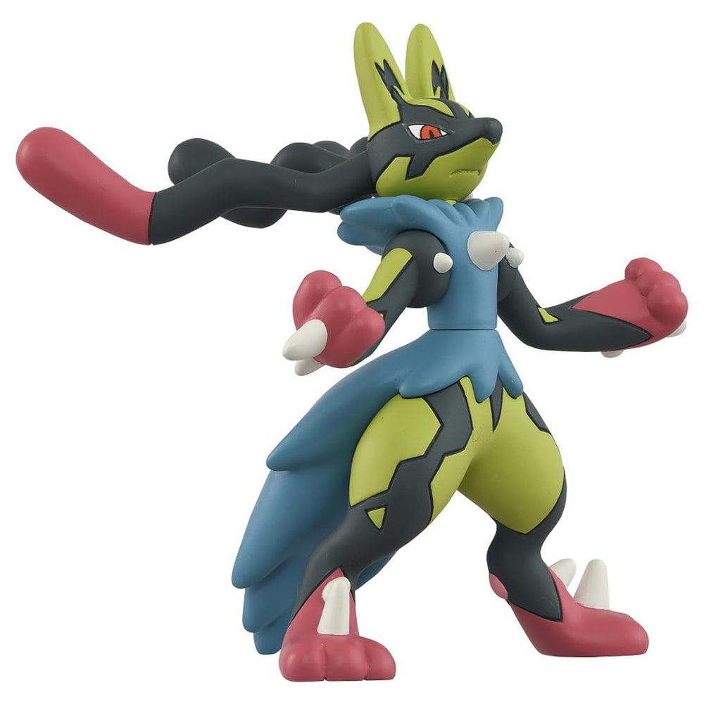 Takara Tomy Yellow Mega Lucario Moncolle detailed pose for collectors.
