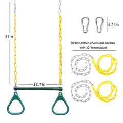 Take Me Away heavy-duty chains provide strong support for backyard swinging.