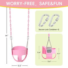 Take Me Away pink swing seat installed on a frame for quick family fun