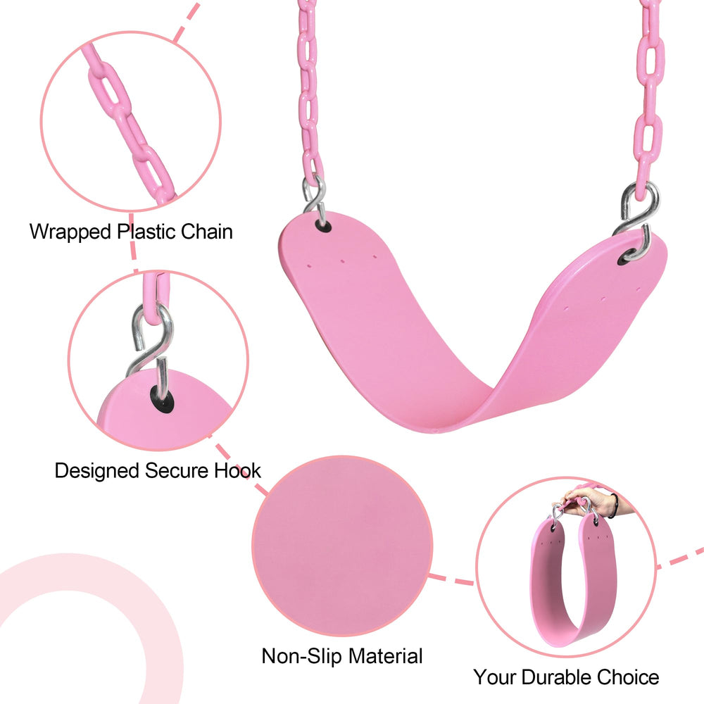 Take Me Away pink swing seat grommets secure durable mounting.