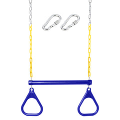Take Me Away trapeze bar with rings for 18-inch setup encourages active backyard play.