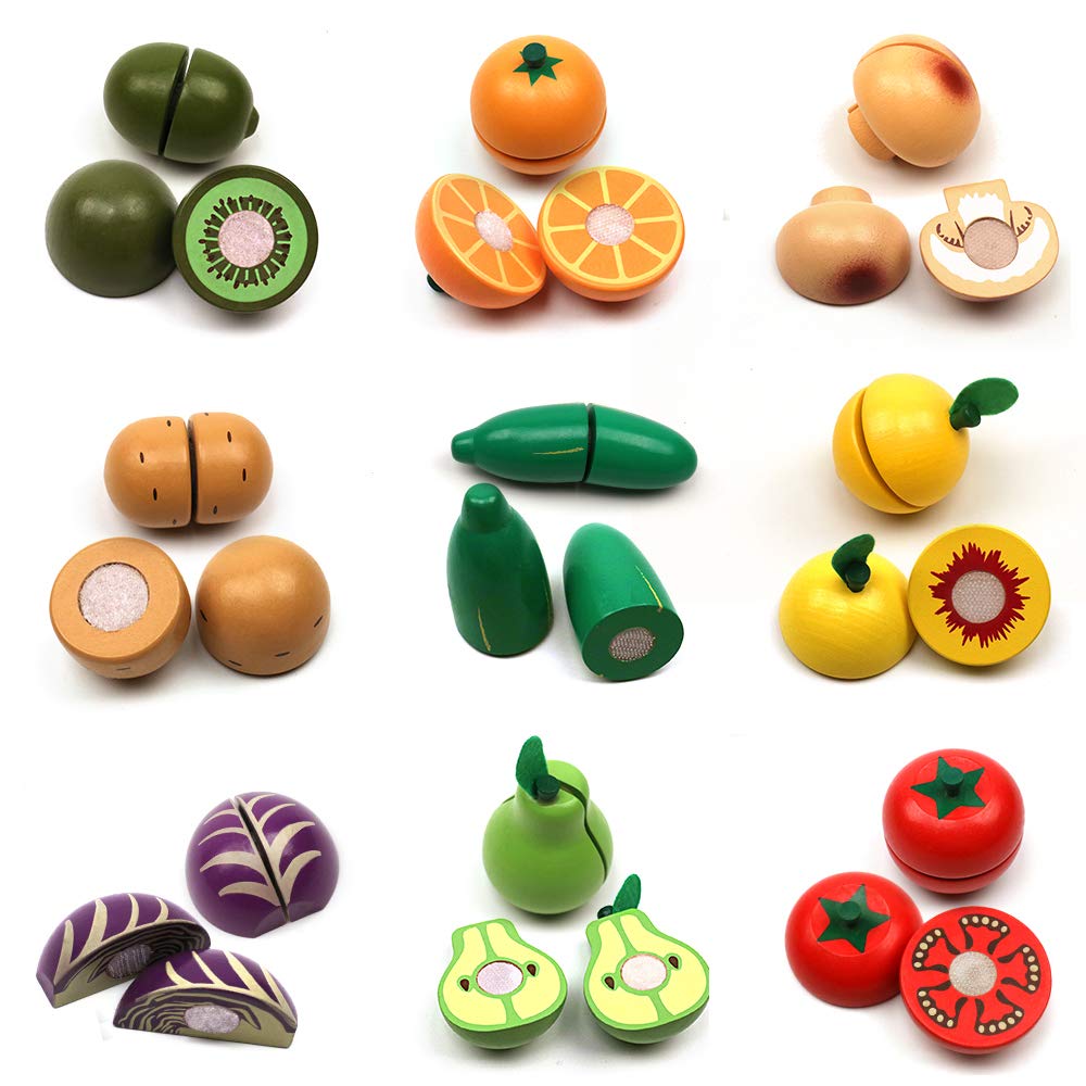 Take Me Away wooden tray with fruits and vegetables for organized play