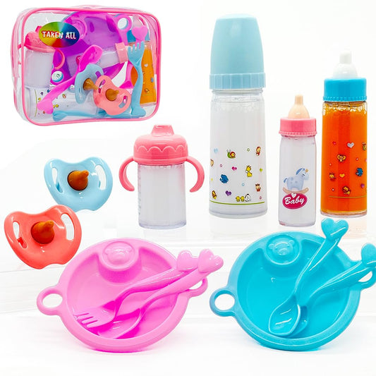 Taken All magic doll bottle set showing disappearing bottles for realistic pretend feeding.