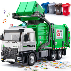TAKGUD garbage truck toy front view with lights for imaginative play