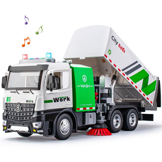TAKGUD street sweeper truck with open doors for realistic pretend play