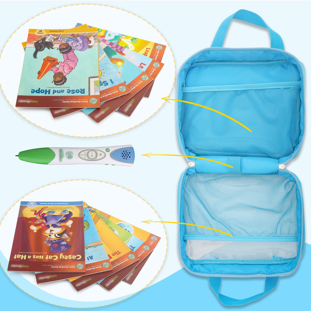 Taladad LeapReader case with handle demonstrates portability for kids on the go