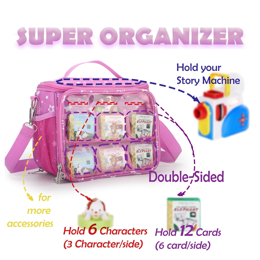 Taladad Littletikes pink case shows side grids for tidy books and accessories.