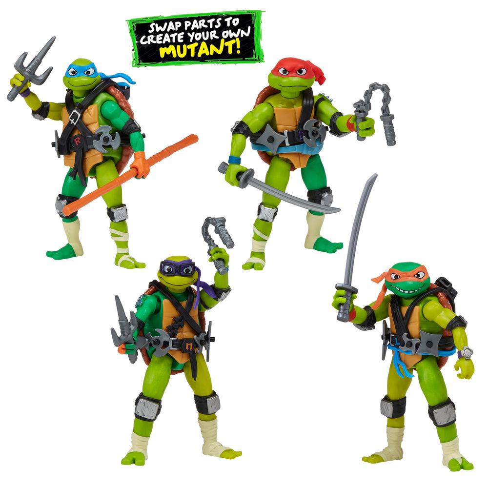 Tales of TMNT Mix N Match Michelangelo figure with dance-ready legs for expressive play.
