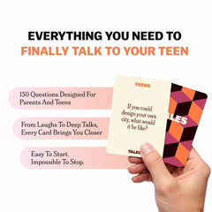 TALES Teens Edition close-up card drawing highlights relatable prompts for teen discussions.