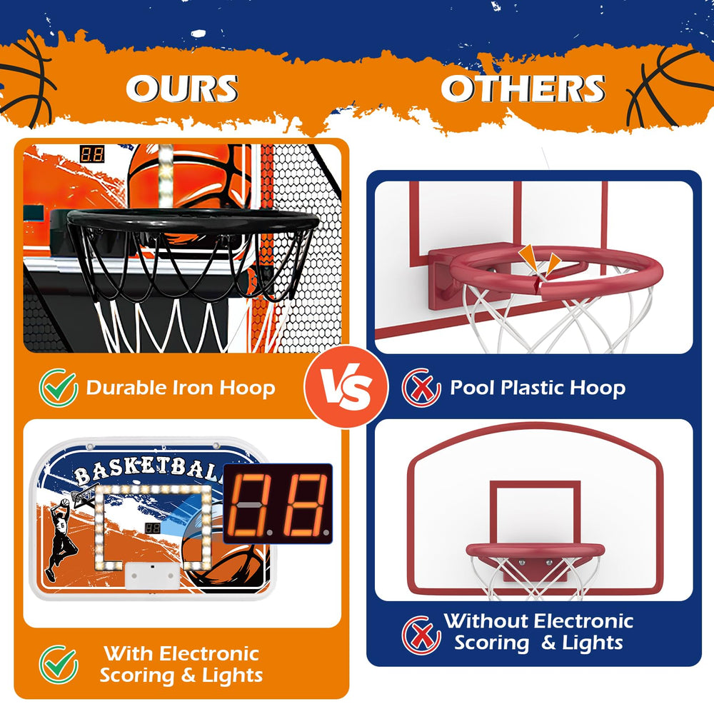 TALGIC height-adjustable hoop grows with kids for lasting fun.