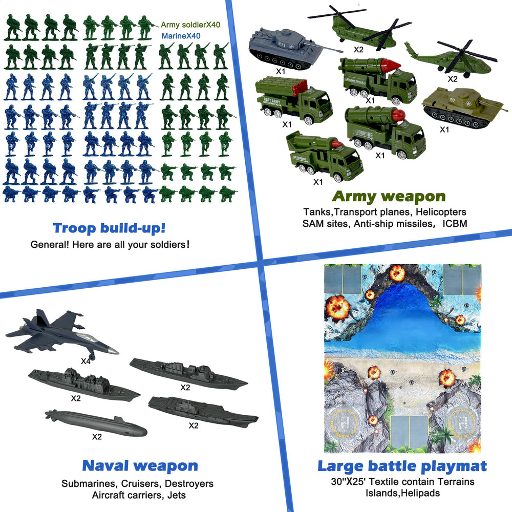 TALGIC Army Men Playset missile vehicles highlighting high-stakes scenario play