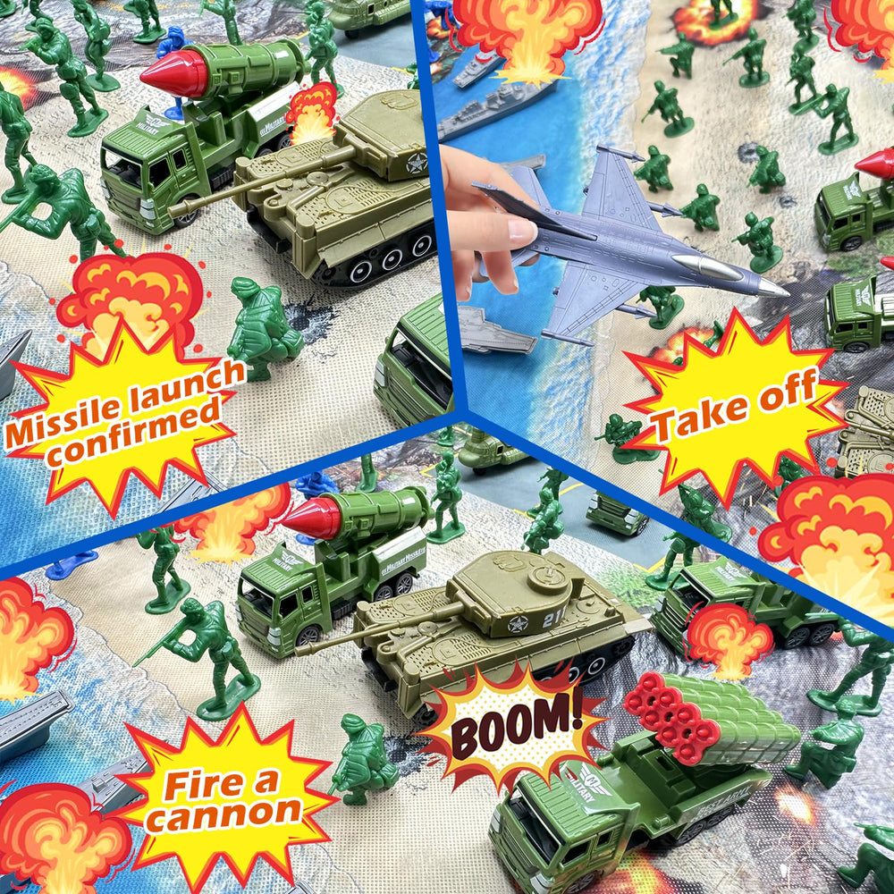 TALGIC Army Men Playset planes and carriers fueling large-scale operation scenes