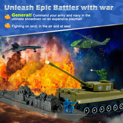 TALGIC Army Men Playset tanks in action-ready display for dynamic battles