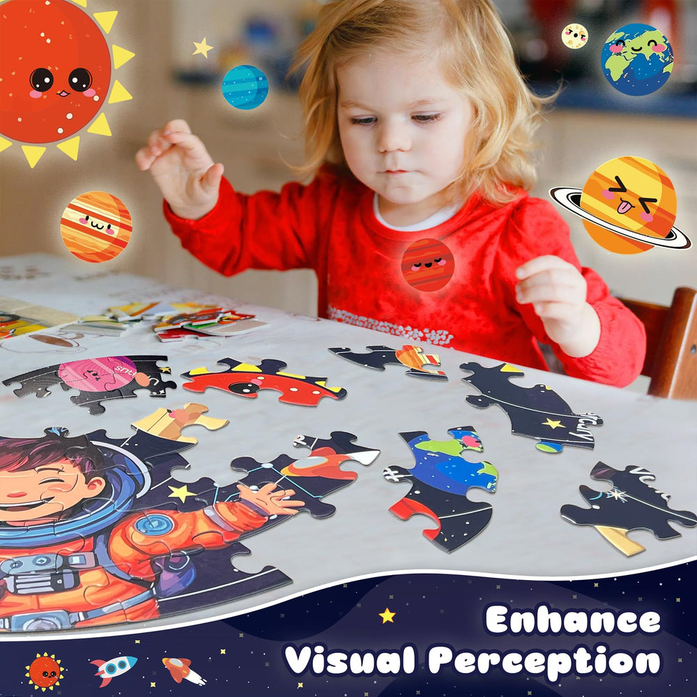 TALGIC curious kids space puzzle with vibrant colors encourages questions and exploration