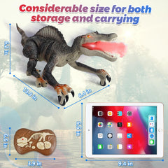 TALGIC Spinosaurus head and tail shake enhance dynamic pretend play.