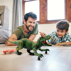 TALGIC green dinosaur front view ready for quick playtime.
