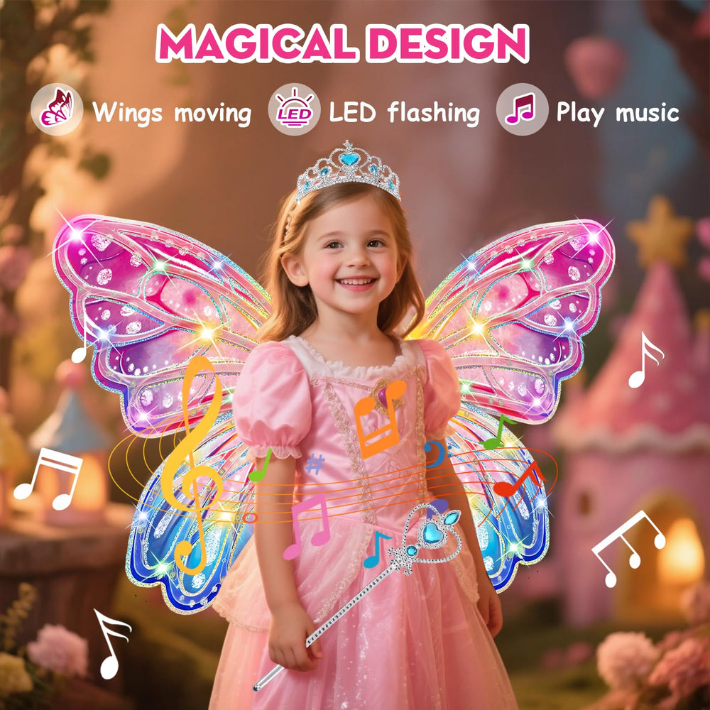 TALGIC kids fairy wings with adjustable shoulder straps for comfortable wear.