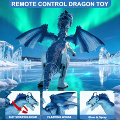 TALGIC remote control dragon side shot showing flapping wings during action
