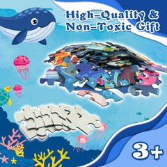 TALGIC round ocean puzzle underwater scene invites imaginative storytelling and family play.
