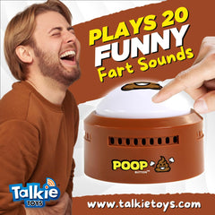 Talkie Toys Poop Button presented as a prank gift for friends