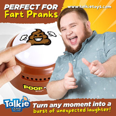 Talkie Toys Poop Button compact design makes a great stocking stuffer