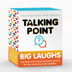 Talking Point Cards Big Laughs card for game night setup and laughter.