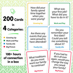 Talking Point Cards Generations Edition grandparent storytelling moment highlighting shared memories.