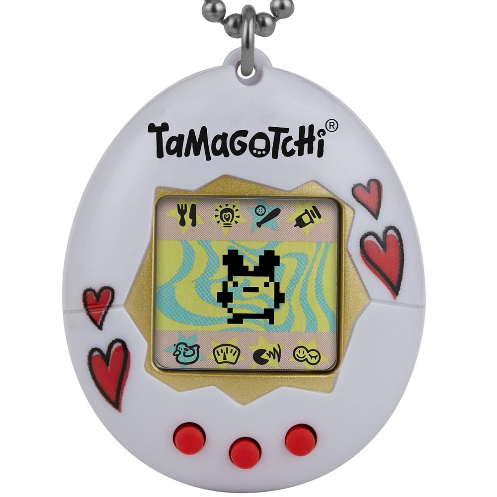 Tamagotchi Original Hearts shell front view for on-the-go care and play.