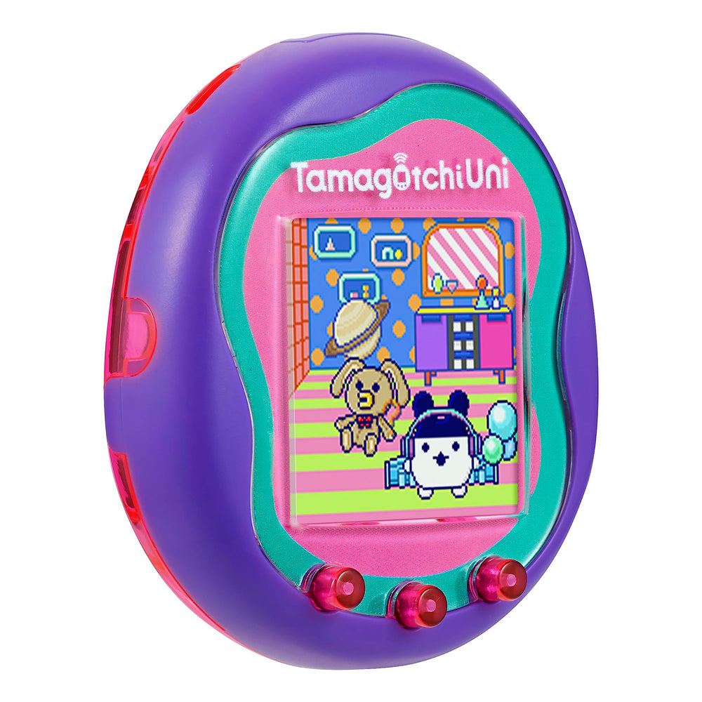 Tamagotchi Uni Tamaverse Ticket Shop scene unlocking new worlds and adventures.