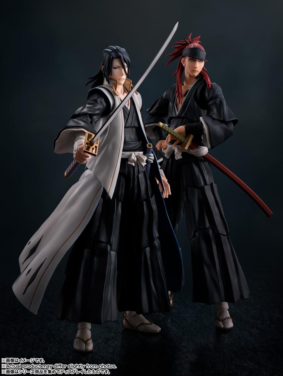 Tamashii Nations Byakuya Kuchiki figure articulation supports expressive display options.
