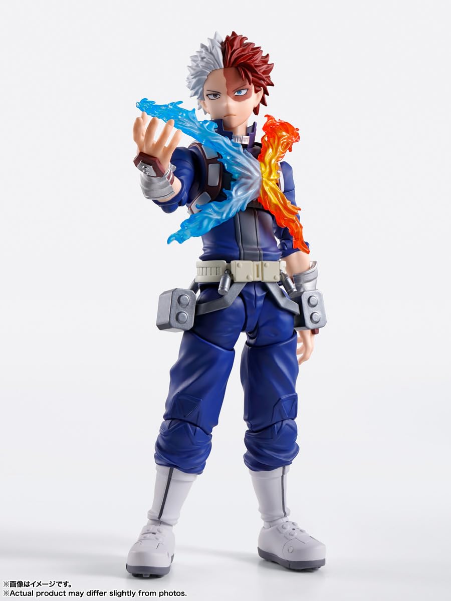 Tamashii Nations Todoroki Rin effect parts capture the activation moment with flame and ice.