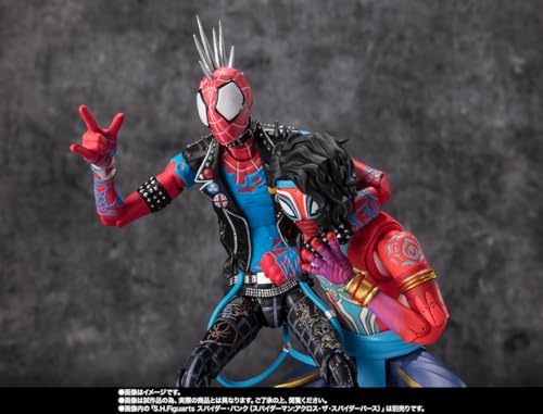 TAMASHII NATIONS Spider-Man India S.H.Figuarts movie-accurate suit detailing.