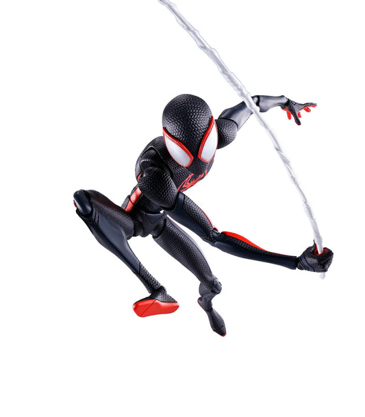 Tamashii Nations Spider-Man Miles Morales figure in full figure pose for dynamic display