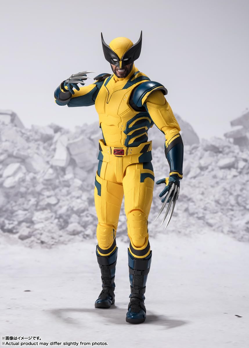 Tamashii Nations Wolverine S.H.Figuarts claws extended for action-ready moments.