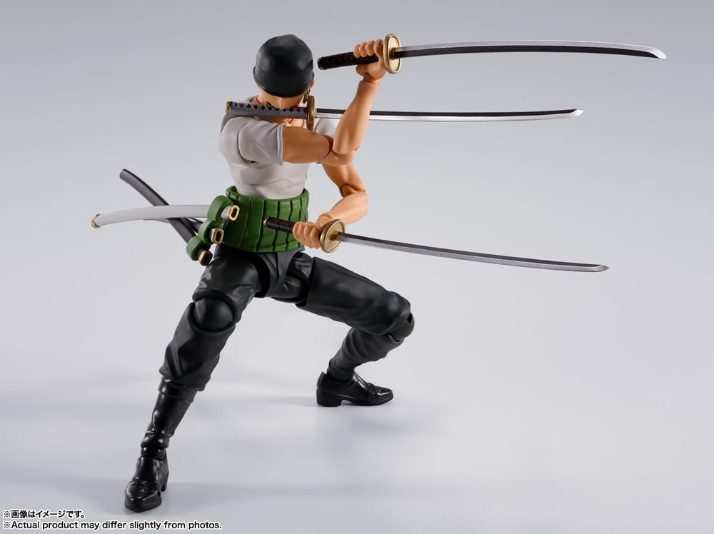 Tamashii Nations Zoro tenugui head replacement for iconic Romance Dawn look.