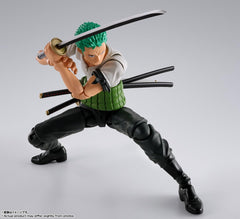 Tamashii Nations Zoro replacement swords set for authentic display options.