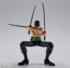 Tamashii Nations Zoro replacement wrist parts enabling varied action poses.
