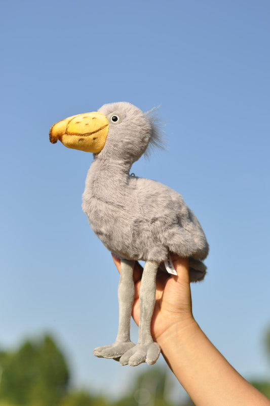 TAMMYFLYFLY lifelike shoebill doll in 25cm ready for display.
