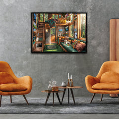 TangComplete Forest House puzzle interior shows a warm wooden cabin perfect for cozy puzzling sessions.