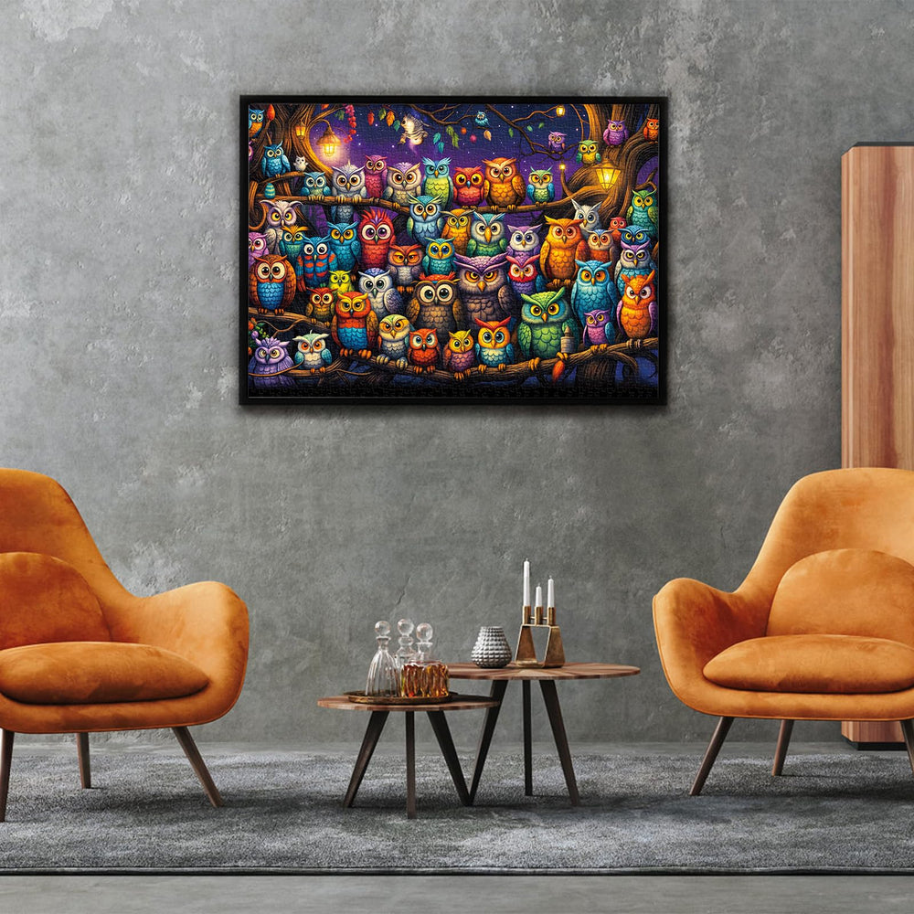 TangComplete Owl Family Puzzle in progress on a table stimulates problem solving