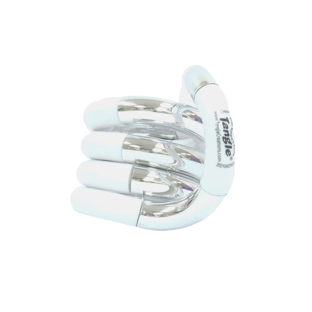 Tangle Palms Metallics steel silver close-up showing smooth motion for focus sessions.