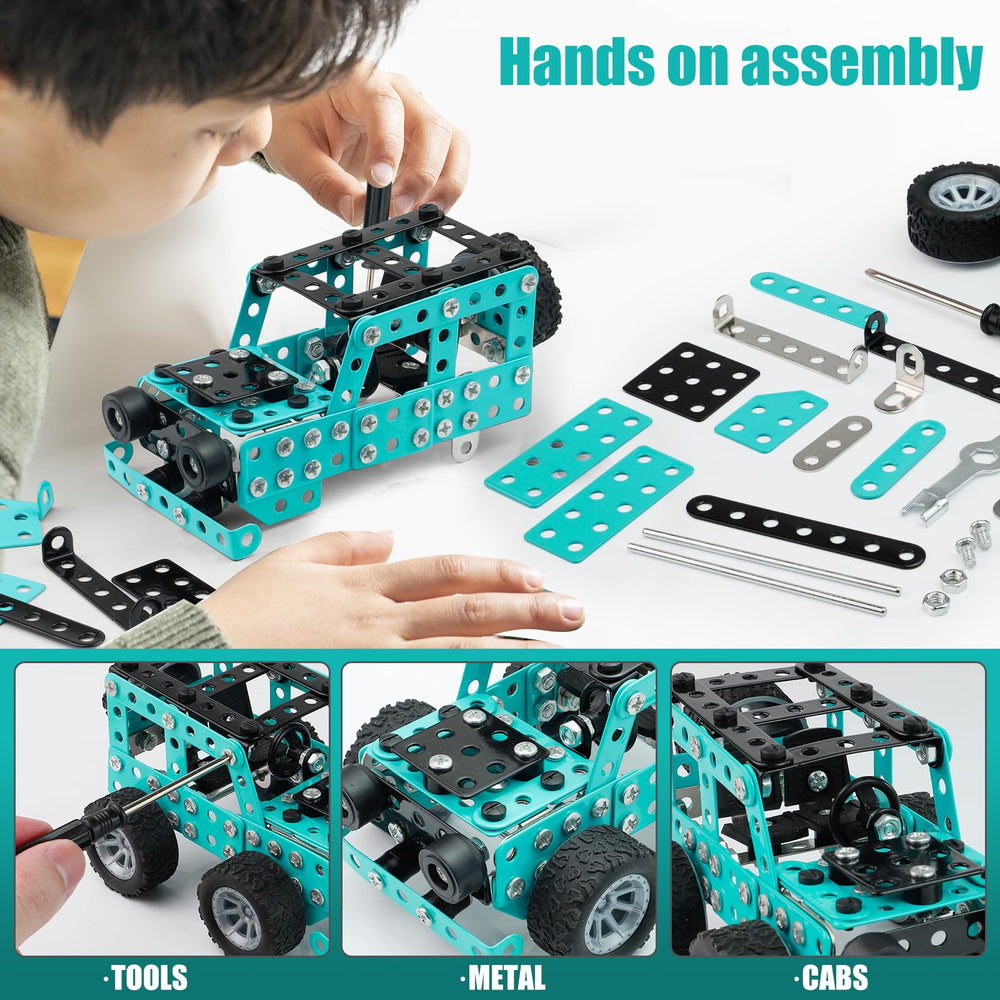 TANMGIN Erector Set includes 190 accessories and tools for complete construction.