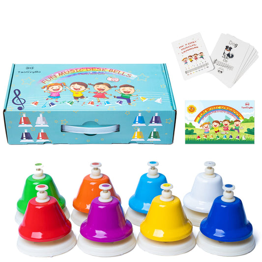 TantivyBo desk bells rainbow 8-note set for beginner music learning and rhythm practice