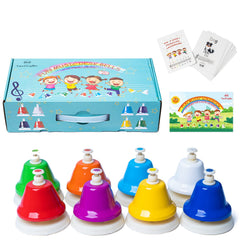 TantivyBo desk bells rainbow 8-note set for beginner music learning and rhythm practice