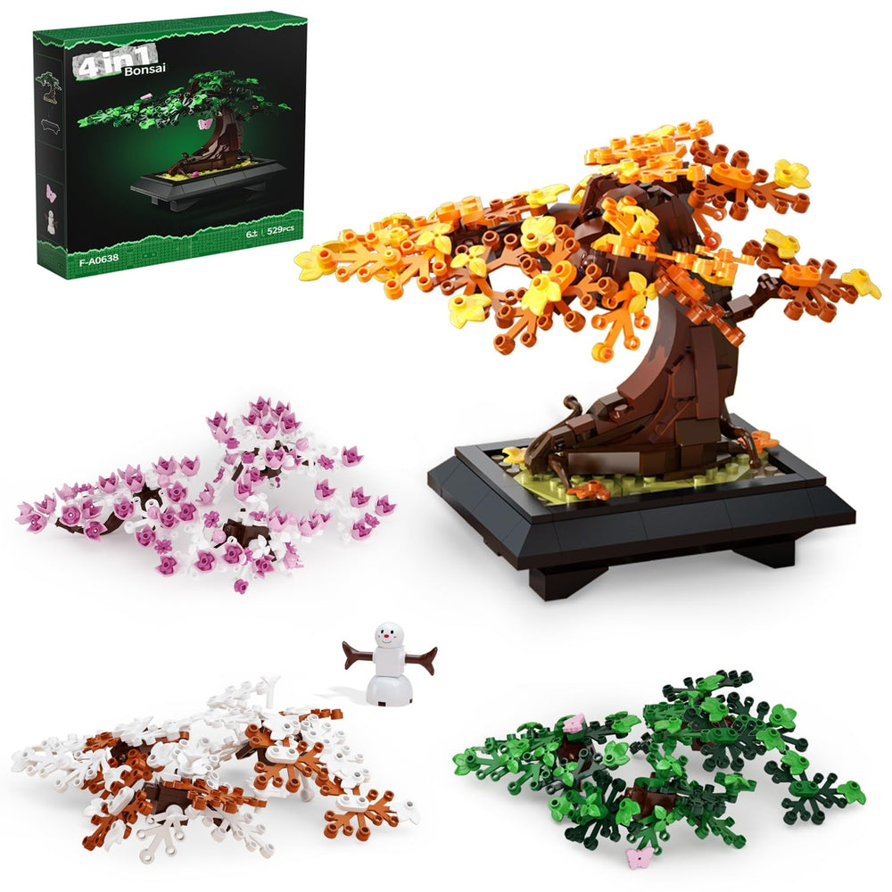 Taojiyuan Bonsai seasonal leaves set for spring, summer, autumn, and winter display.