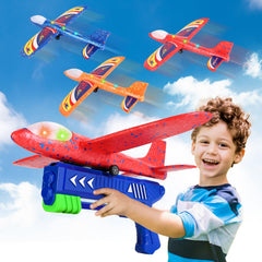 TAOTENDAR Airplane Launcher foam glider in flight for outdoor fun